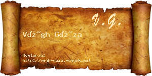 Végh Géza névjegykártya