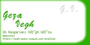 geza vegh business card